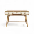 Wooden writing desk with three drawers in natural finish 80 x 50 x 75cm