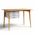 Modern wooden writing desk with three drawers and minimalist design 120 x 60 x 75cm