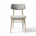 Fabric upholstered dining chair with wooden legs in light gray 45 x 50 x 80cm